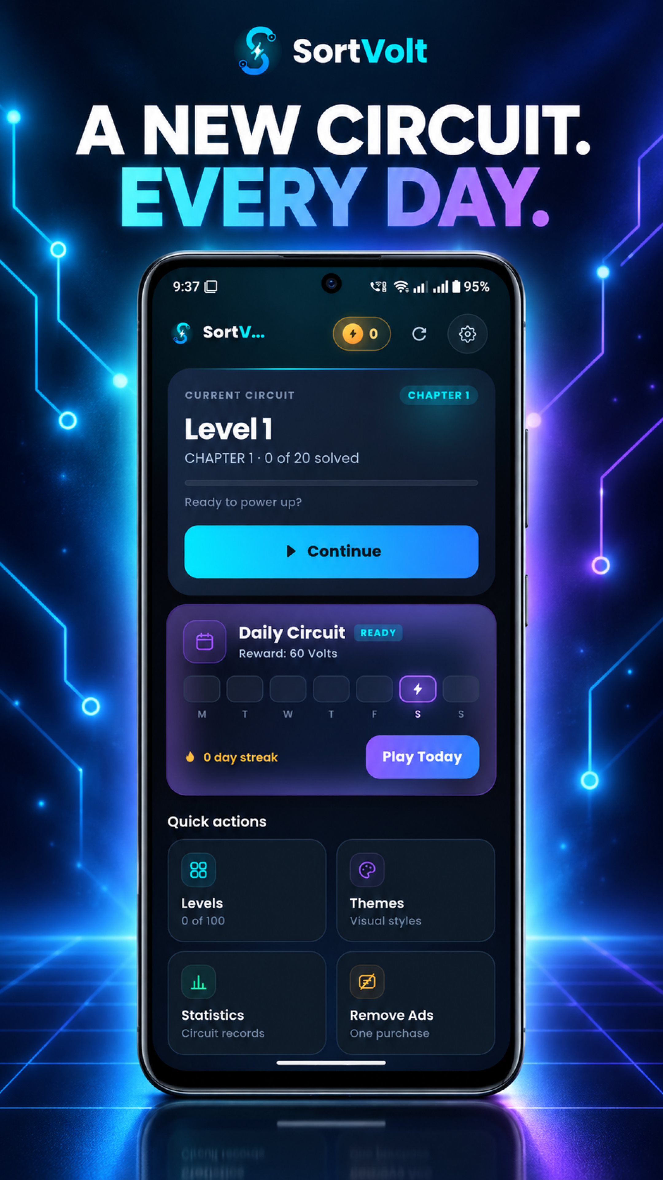 SortVolt Daily Circuit game screen